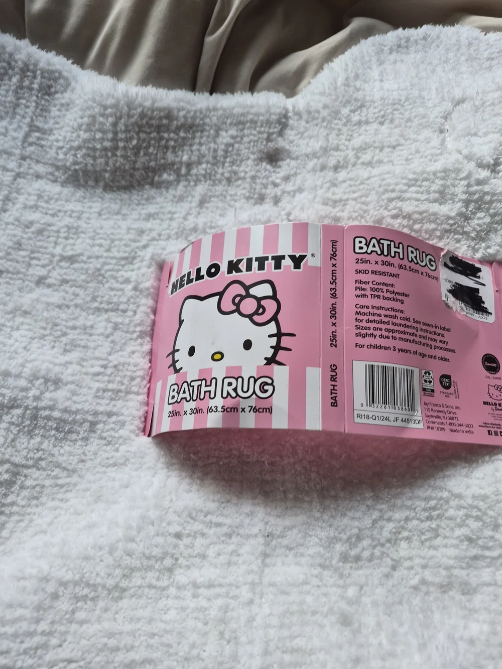 Hello Kitty White Plush Bath Mat